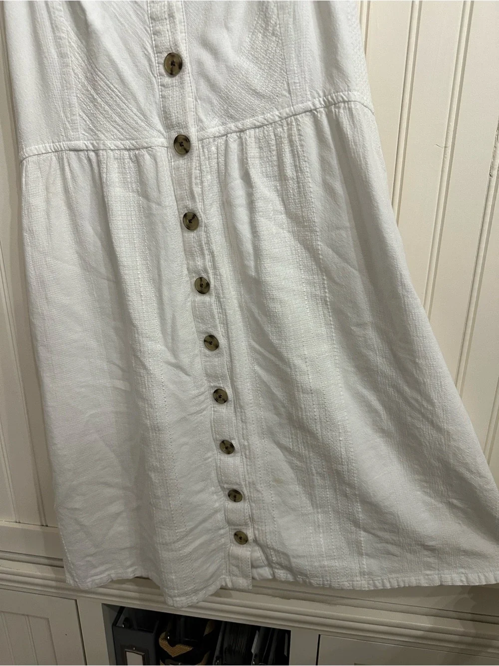 Universal Thread White Button-Down Midi Sundress
